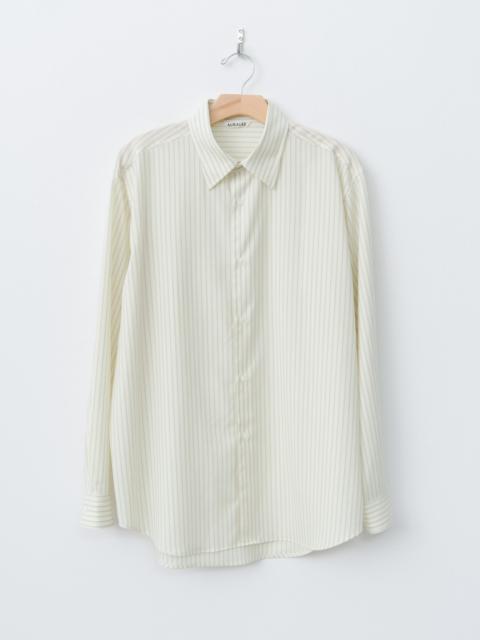 Super Fine Wool Stripe Shirt - Ivory Stripe