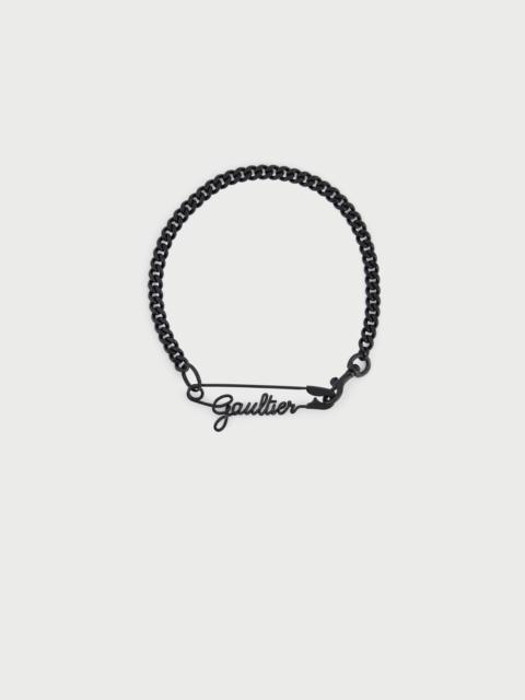 Jean Paul Gaultier THE BLACK GAULTIER SAFETY PIN NECKLACE