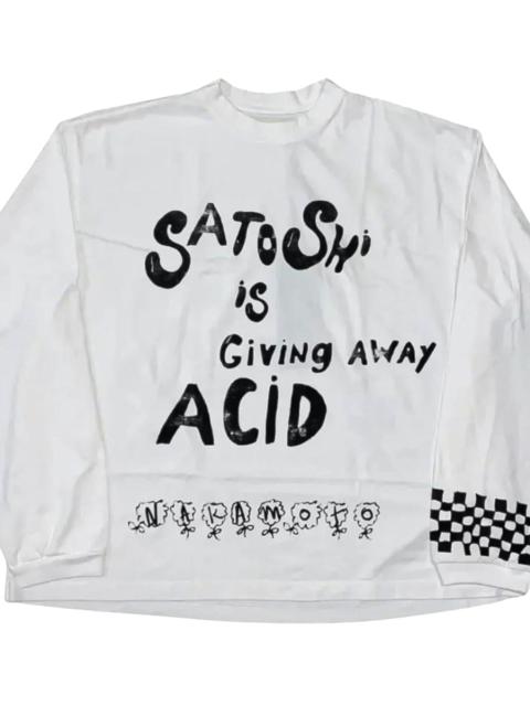 SATOSHI NAKAMOTO Acid Long Sleeve T-Shirt "White" SAT073