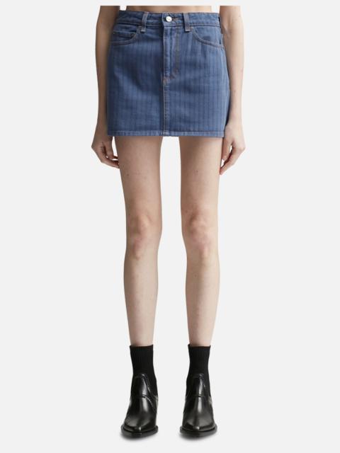 GANNI STRIPE OVERDYED DENIM MINI SKIRT
