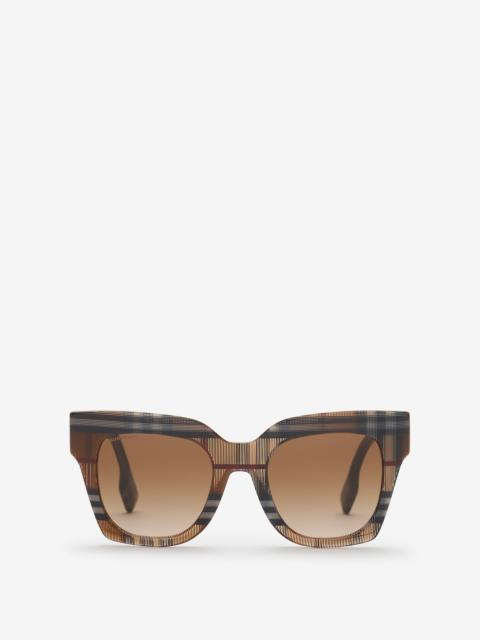 Burberry Check Bio-acetate Square Frame Sunglasses