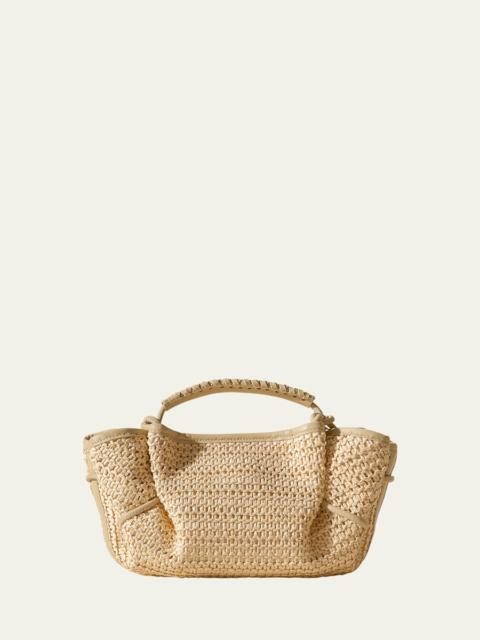 HEREU Arta Mini Raffia & Leather Crossbody Bag