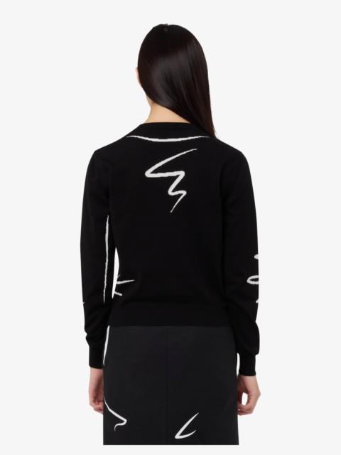 Moschino PURE COTTON INTARSIA CARDIGAN