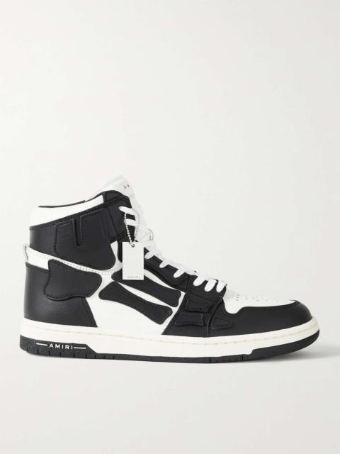 Skel-Top Colour-Block Leather High-Top Sneakers