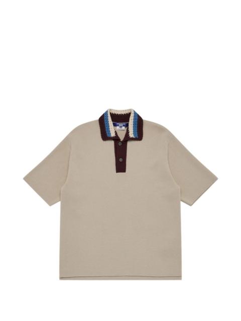Junya Watanabe MAN crochet-collar polo shirt