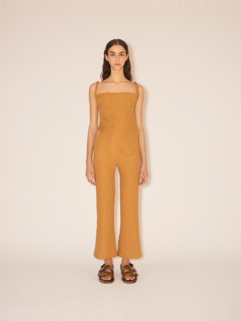 Nanushka BEATA - Slim leg cropped kick flare trouser - Camel