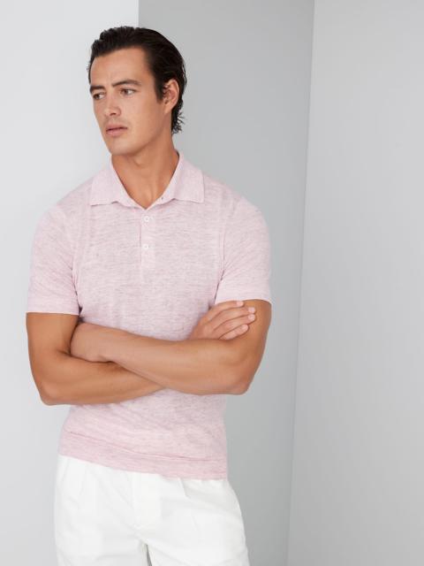 Linen and cotton knit polo