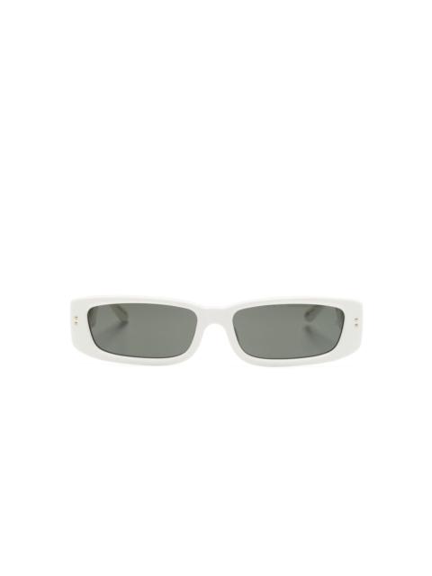 LINDA FARROW rectangle-frame tinted sunglasses