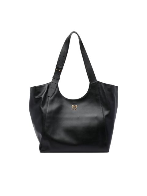 PINKO logo-detail leather shoulder bag