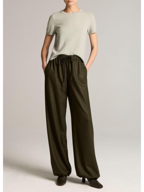 Vince Italian Wool-Blend Flannel Drawstring Pant