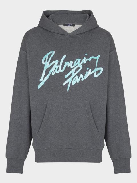 Balmain Men & apos;s Balmain Paris Cotton Jersey Hoodie