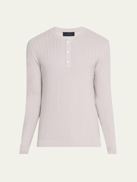 SEASE Men's Herringbone Henley Sweater
