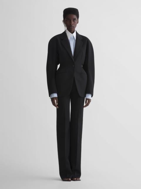 MUGLER black low waist tuxedo pants