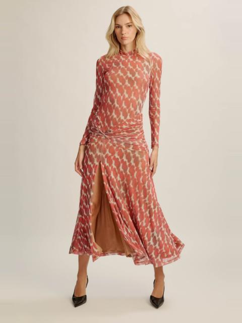 BARDOT Lea Printed Mesh Dress In Red Spot