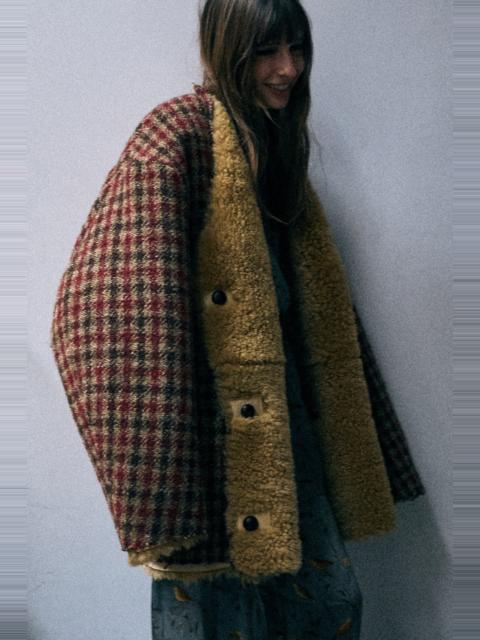 R13 Reversible Oversized Raw Edge Woven Cardigan Jacket