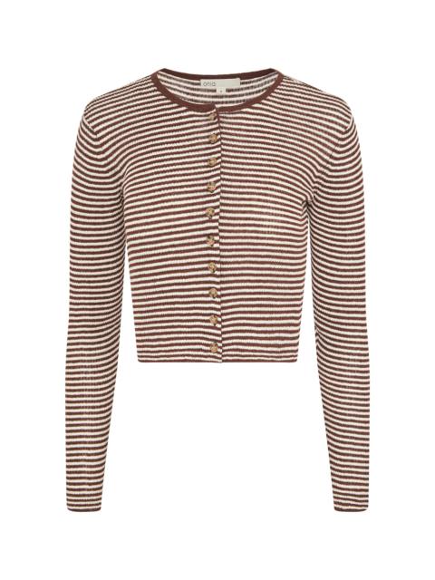 onia Linen-Blend Cardigan brown