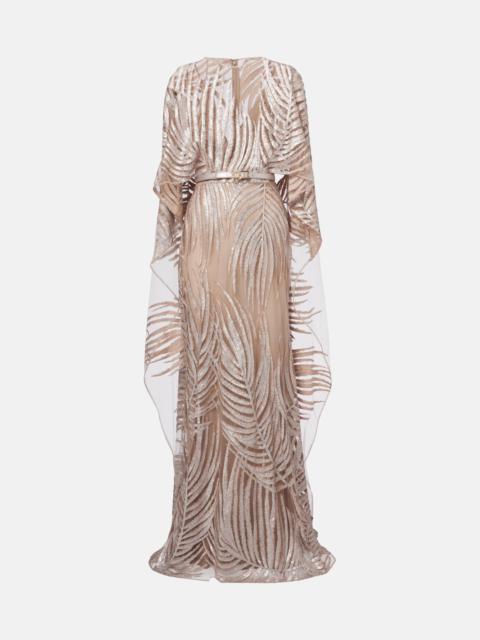 ELIE SAAB Embroidered sheer tulle gown