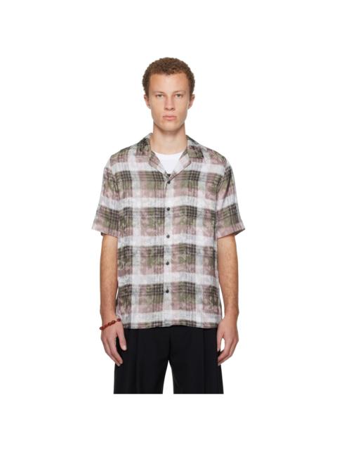 Dries Van Noten Off-White & Pink Boxy Viscose Shirt