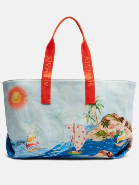 ALÉMAIS Printed cotton canvas tote bag