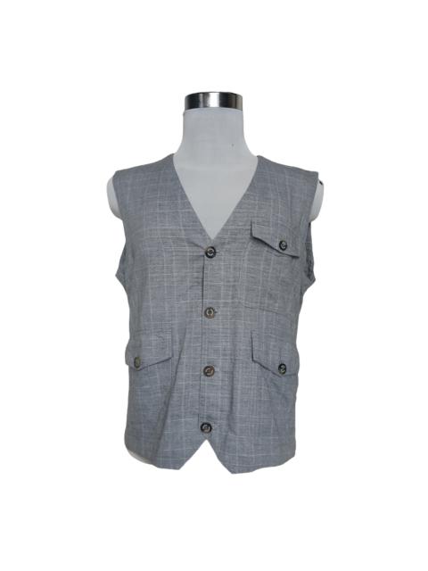Other Designers Japanese Brand × Sergio Tacchini - Sergio Tacchini Checkered Button Up Vest
