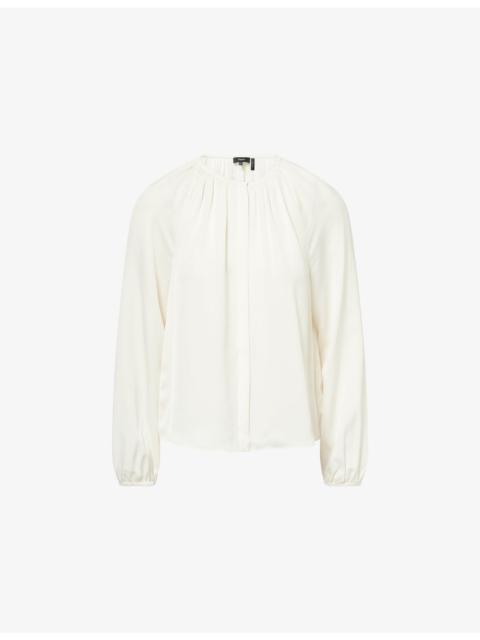 Theory Ruched Silk Blouse