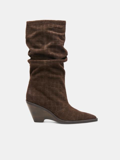 dolce vita ADISEN BOOTS ESPRESSO EMBOSSED SUEDE