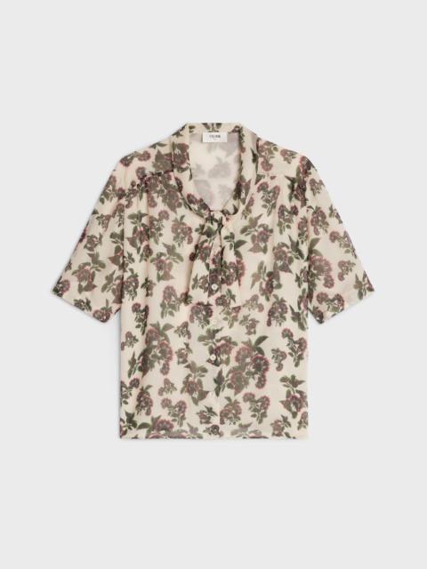 CELINE Blouse with bow in silk crepon