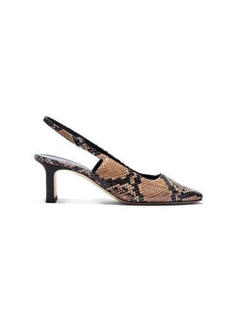 Aeyde Liza Snake-Effect Leather Slingback Pumps animal