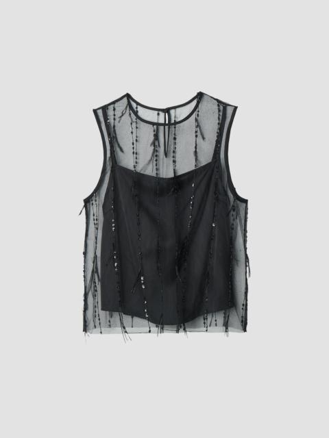 rag & bone Women's Geena Sheer Embellished Tank - Black