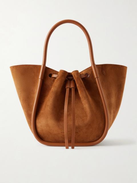 Proenza Schouler Small Leather-trimmed Ruched Suede Tote