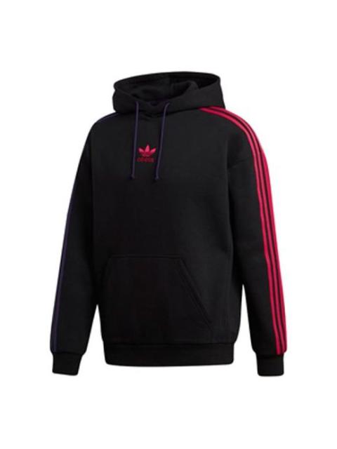 Men's adidas originals 3 Stripe Hoody Black EC3674