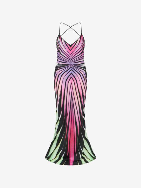 Roberto Cavalli Ray Of Paradise Print Silk Slip Dress
