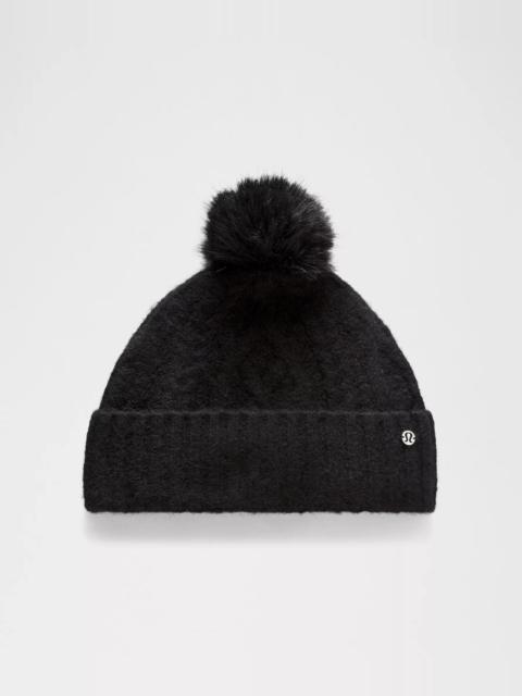 lululemon Alpaca Wool-Blend Cable-Knit Fleece-Lined Pom Beanie