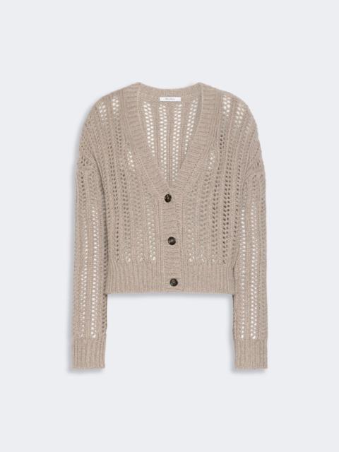 Max Mara ZAINO Open-knit cashmere boxy cardigan - SAND