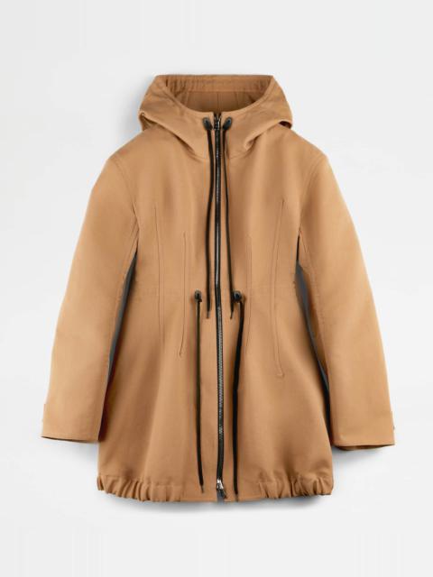 Tod's PARKA IN COTTON - BROWN