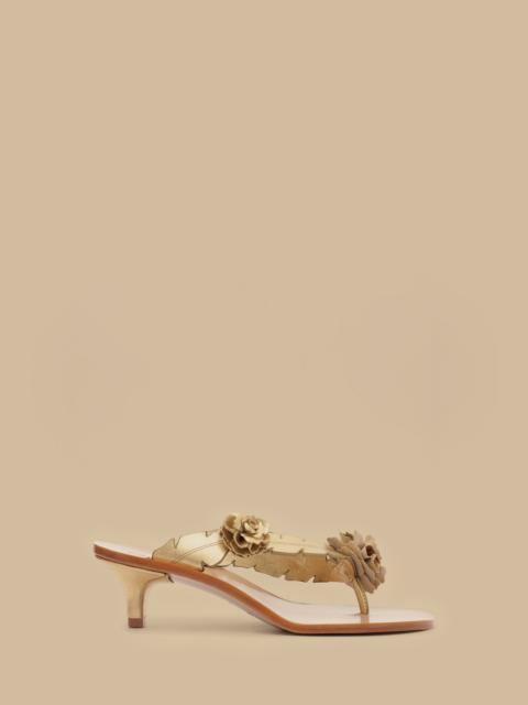 FARM RIO Gold Blooming Kitten Sandal
