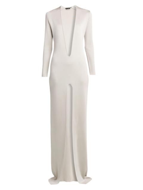 TOM FORD Women's V-Neck Slit Maxi-Dress - Tcp Platino