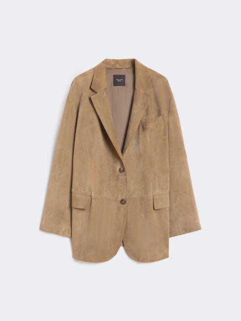 WEEKEND Max Mara Single-breasted suede blazer - MUD