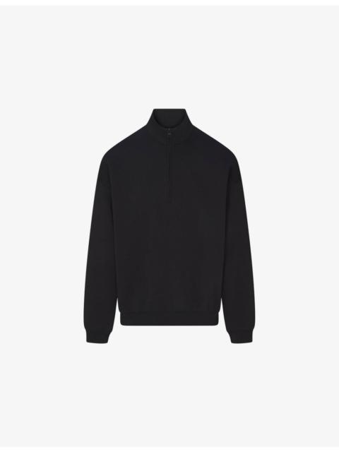 SKIMS Funnel-Neck Half-Zip Cotton-Blend Sweatshirt