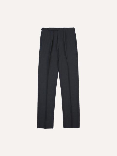 Drake's Charcoal Tropical Wool Single Pleat Trouser