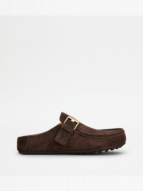 Tod's MULE LOAFERS IN SUEDE - BROWN
