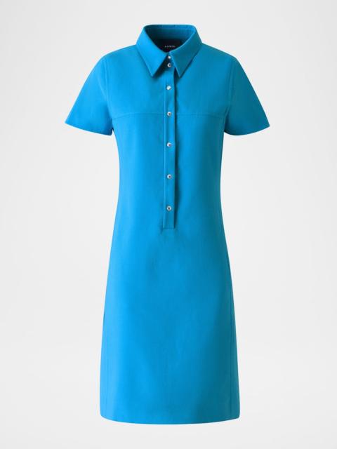 AKRIS Short-Sleeve Cotton-Silk Polo Dress