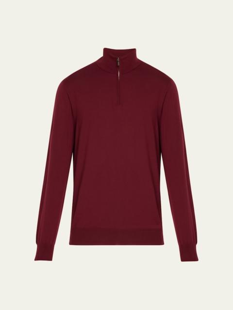 Loro Piana Men's Gift Of Kings Wool Quarter-Zip Sweater
