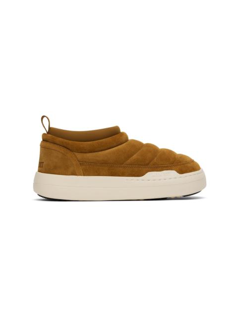 MOON BOOT Tan Park Soft Suede Loafers