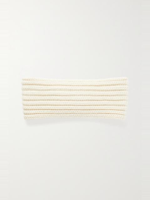 Sequin-embellished ribbed cashmere headband