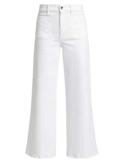 FRAME Women's Le Slim High-Rise Flared Cropped Jeans - White