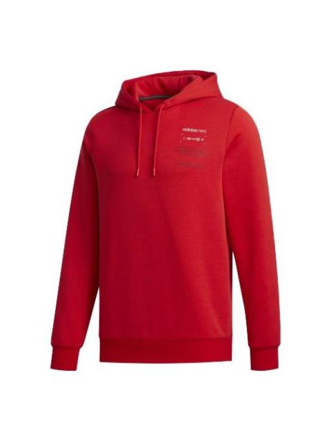 adidas neo M Cs Hoody 2 Sports Pullover Red GG3386