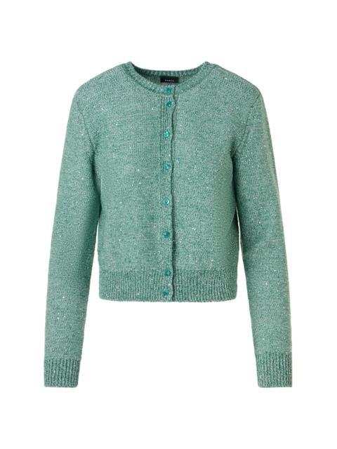 AKRIS Women's Micro Sequined Linen-Blend Cardigan - Tourmaline