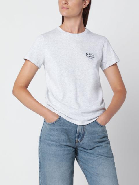 A.P.C. Gray cotton T-shirt with embroidery