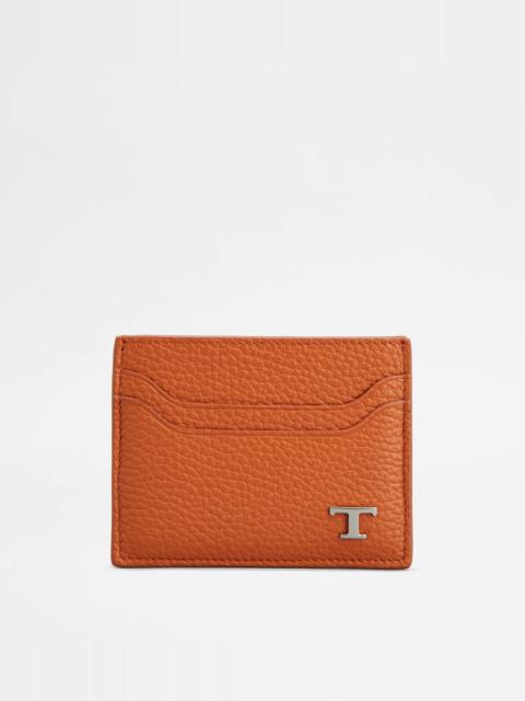 Tod's CREDIT CARD HOLDER IN LEATHER - ORANGE